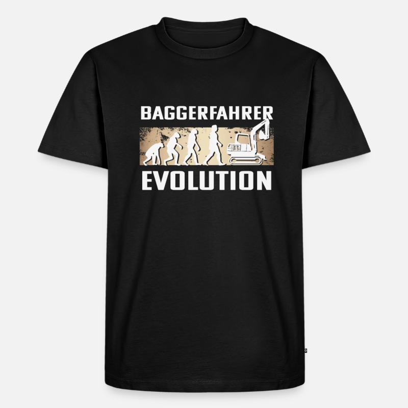 Baggerfahrer Evolution - Männer Premium Bio T-Shirt - Schwarz