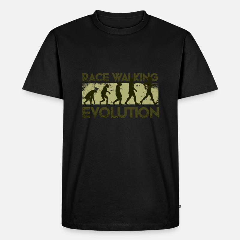 Walking, Walking Evolution - Men's Premium Organic T-Shirt - black