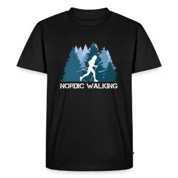 Marche nordique dans la belle nature - T-shirt Premium bio Homme - noir - Devant - Nico (187cm)