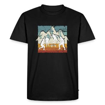 Roundnet, wonderful nature - Men's Premium Organic T-Shirt - black - Front - Nico (187cm)