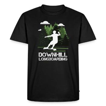 Longboard Downhill, wonderful nature - Men's Premium Organic T-Shirt - black - Front - Nico (187cm)