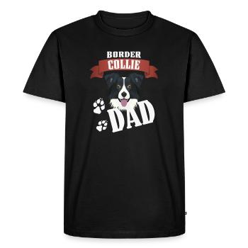 Border Collie Dad, Dog Dad - Men's Premium Organic T-Shirt - black - Front - Nico (187cm)