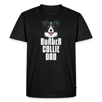 Border Collie Dad, Dog Dad - Men's Premium Organic T-Shirt - black - Front - Nico (187cm)
