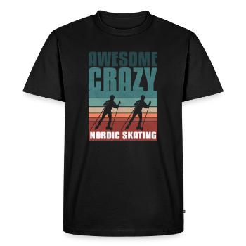 Rétro vintage nordique de patinage - T-shirt Premium bio Homme - noir - Devant - Nico (187cm)