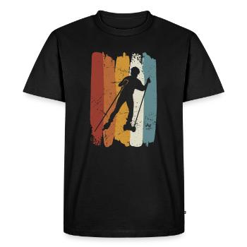 Rétro vintage nordique de patinage - T-shirt Premium bio Homme - noir - Devant - Nico (187cm)