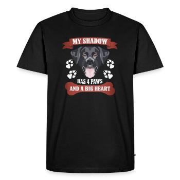 Mon ombre a quatre pattes, labrador noir, - T-shirt Premium bio Homme - noir - Devant - Nico (187cm)