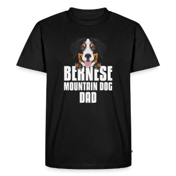 Bernese Mountain Dog Dad, Dog Dad - Men's Premium Organic T-Shirt - black - Front - Nico (187cm)