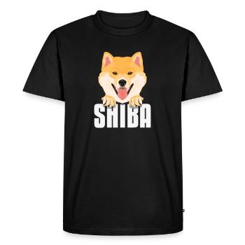 Shiba Inu souriant - T-shirt Premium bio Homme - noir - Devant - Nico (187cm)