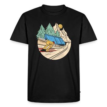Ski jumpers on the ski jump, Zieeeehhhh - Men's Premium Organic T-Shirt - black - Front - Nico (187cm)