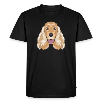 Cocker anglais souriant Spaniel - T-shirt Premium bio Homme - noir - Devant - Nico (187cm)