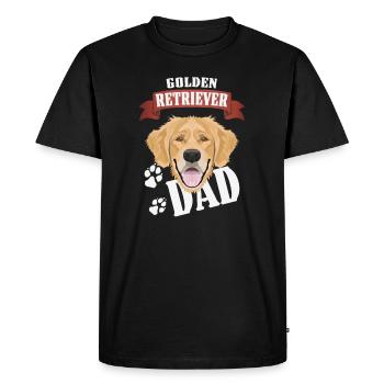 Golden Retriever Dad, Dog Dad - Men's Premium Organic T-Shirt - black - Front - Nico (187cm)
