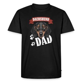 Teckel Papa, Chien Papa - T-shirt Premium bio Homme - noir - Devant - Nico (187cm)