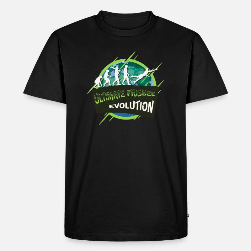Ultimate Frisbee Evolution - Männer Premium Bio T-Shirt - Schwarz