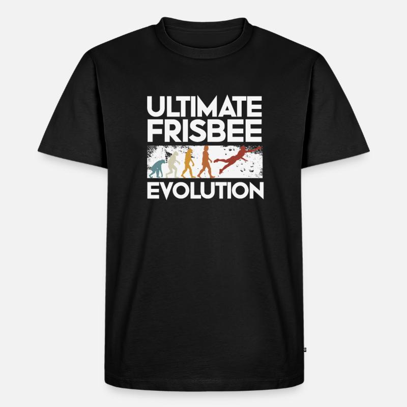 Ultimate Frisbee Evolution - Männer Premium Bio T-Shirt - Schwarz