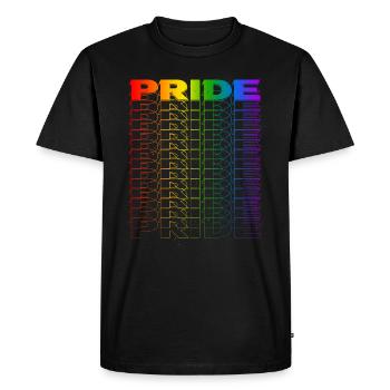 Drapeau arc-en-ciel du défilé LGBTQ - T-shirt Premium bio Homme - noir - Devant - Nico (187cm)