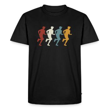 Retro vintage marathon runner - Men's Premium Organic T-Shirt - black - Front - Nico (187cm)