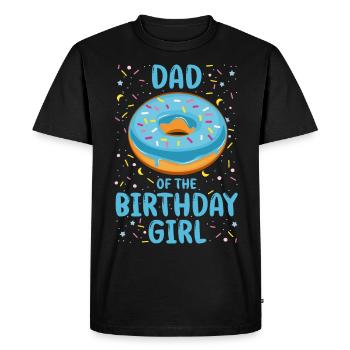 Père de l’enfant d’anniversaire fille - T-shirt Premium bio Homme - noir - Devant - Nico (187cm)
