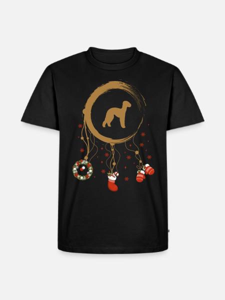 Bedlington Terrier Weihnachten Weihnachtstraumfäng - Männer Premium Bio T-Shirt - Schwarz