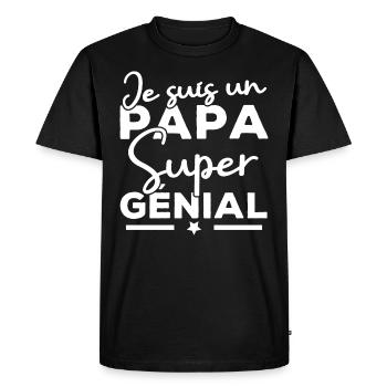 Je suis un papa super génial - T-shirt Premium bio Homme - noir - Devant - Nico (187cm)