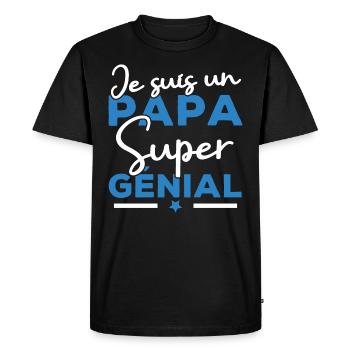 Je suis un papa super génial - T-shirt Premium bio Homme - noir - Devant - Nico (187cm)