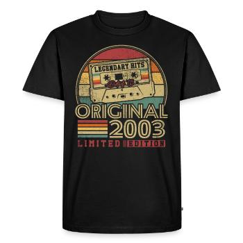 Original 2003 Vintage Anniversaire Cadeau 2003 - T-shirt Premium bio Homme - noir - Devant - Nico (187cm)