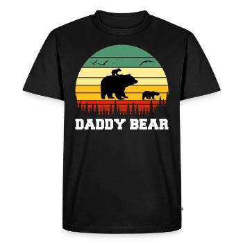 Daddy Bear climb the Mountain in Forest der Bär - Men's Premium Organic T-Shirt - black - Front - Nico (187cm)