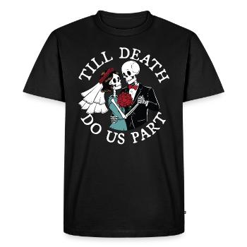 Jusqu’à ce que la mort nous sépare - T-shirt Premium bio Homme - noir - Devant - Nico (187cm)