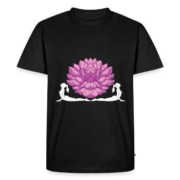 Lotus Blossom Zen Yogi Bouddhiste Cadeau Yoga - T-shirt Premium bio Homme - noir - Devant - Nico (187cm)