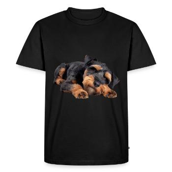 Terrier gallois - T-shirt Premium bio Homme - noir - Devant - Nico (187cm)