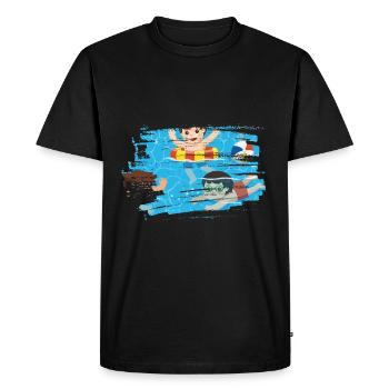 Natation - T-shirt Premium bio Homme - noir - Devant - Nico (187cm)