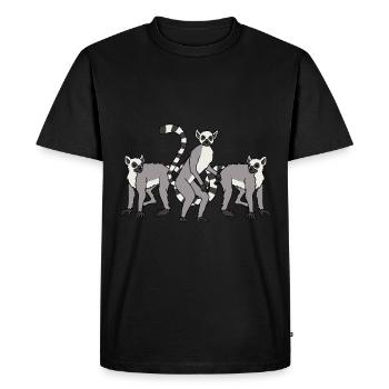 Lémuriens - T-shirt Premium bio Homme - noir - Devant - Nico (187cm)