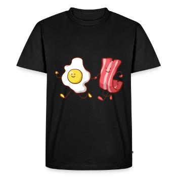 Breakfast Eggs Bacon Gift - Men's Premium Organic T-Shirt - black - Front - Nico (187cm)