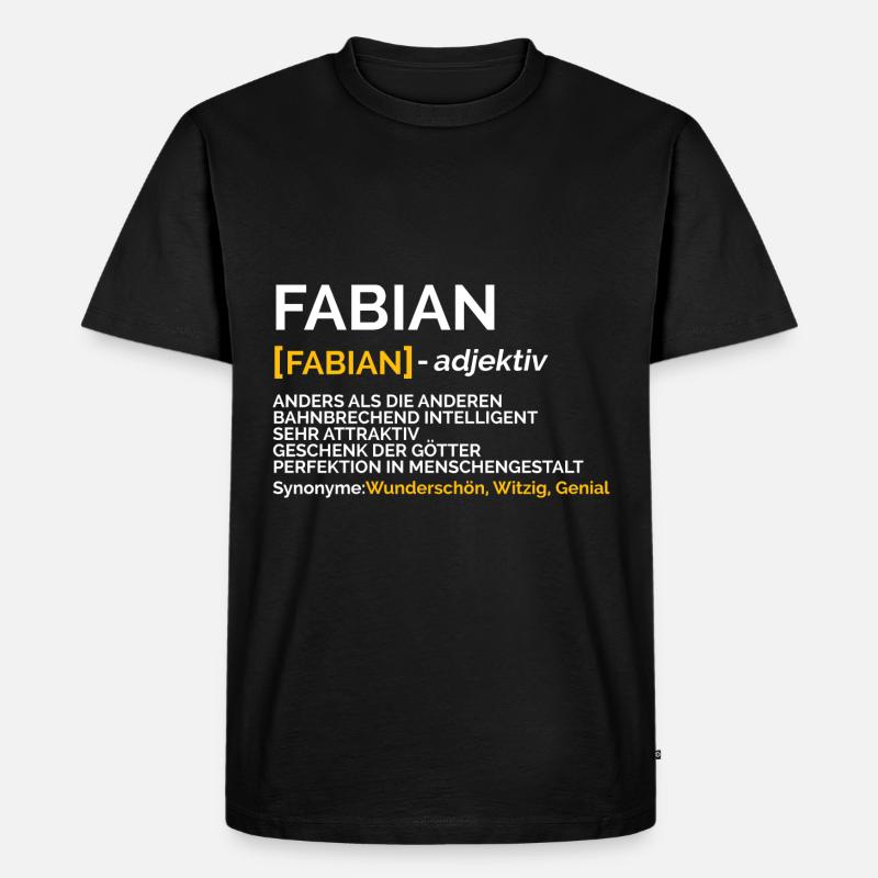 Fabian - Männer Premium Bio T-Shirt - Schwarz