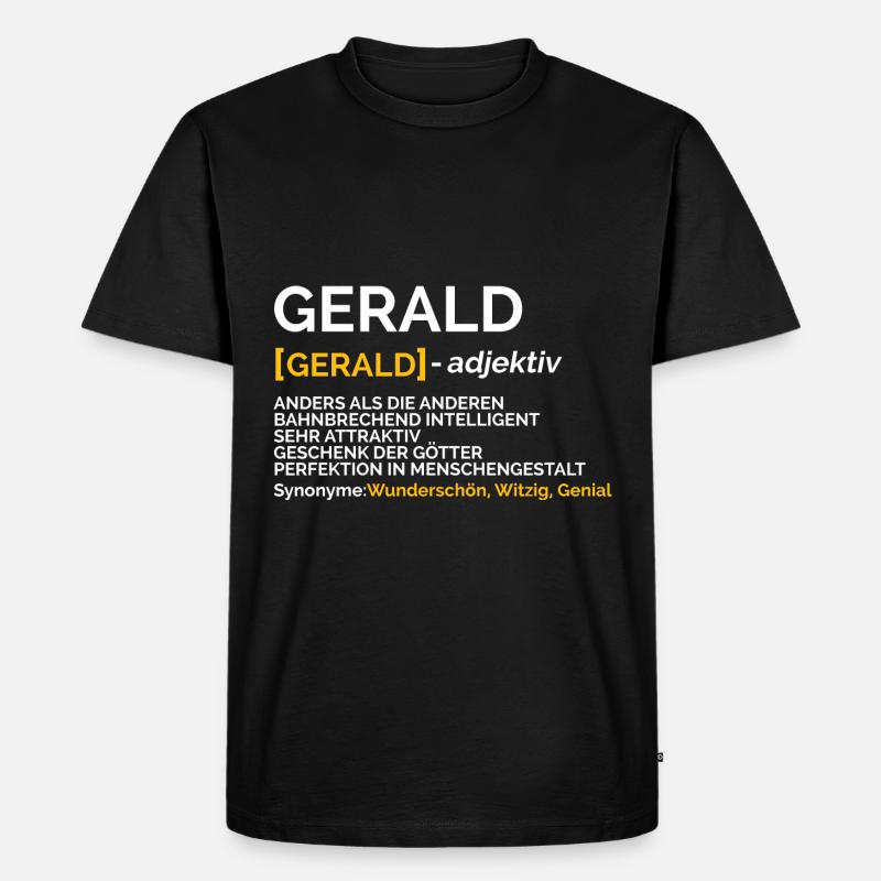 Gerald - Männer Premium Bio T-Shirt - Schwarz