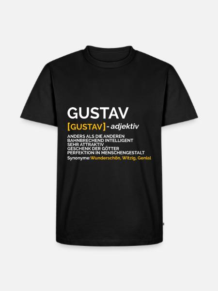 Gustav - Männer Premium Bio T-Shirt - Schwarz