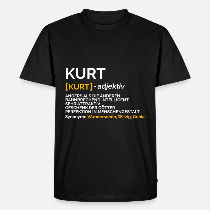 Kurt - Männer Premium Bio T-Shirt - Schwarz