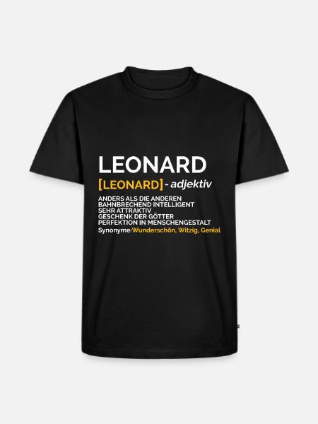 Leonard - Männer Premium Bio T-Shirt - Schwarz