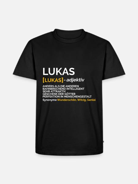 Lukas - Männer Premium Bio T-Shirt - Schwarz