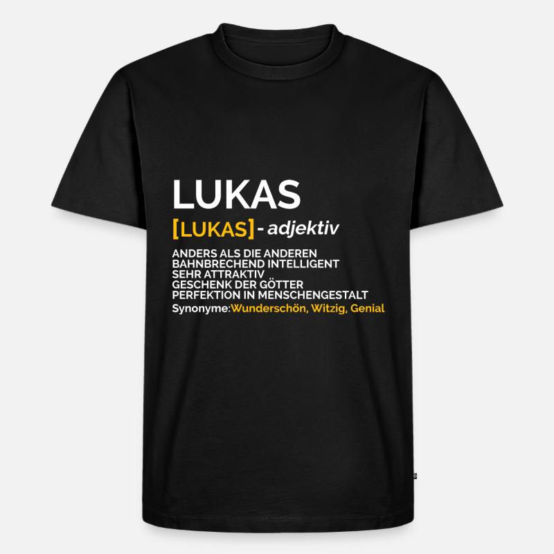 Lukas - Männer Premium Bio T-Shirt - Schwarz