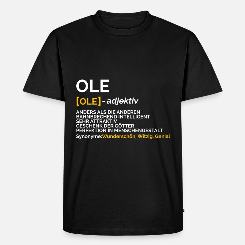 Ole - Männer Premium Bio T-Shirt - Schwarz