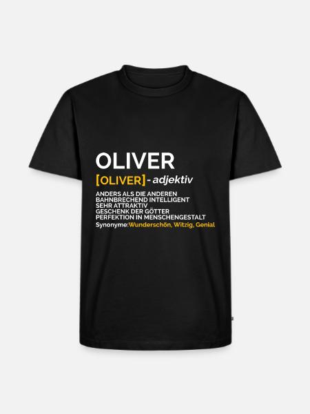 Oliver - Männer Premium Bio T-Shirt - Schwarz