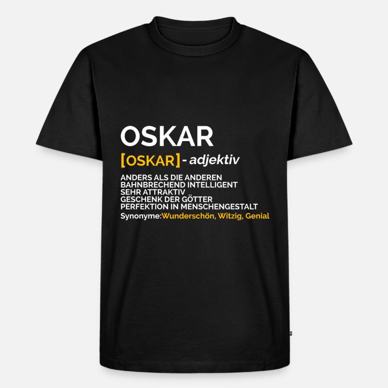 Oskar - Männer Premium Bio T-Shirt - Schwarz