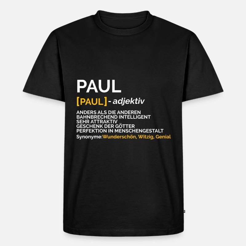Paul - Männer Premium Bio T-Shirt - Schwarz