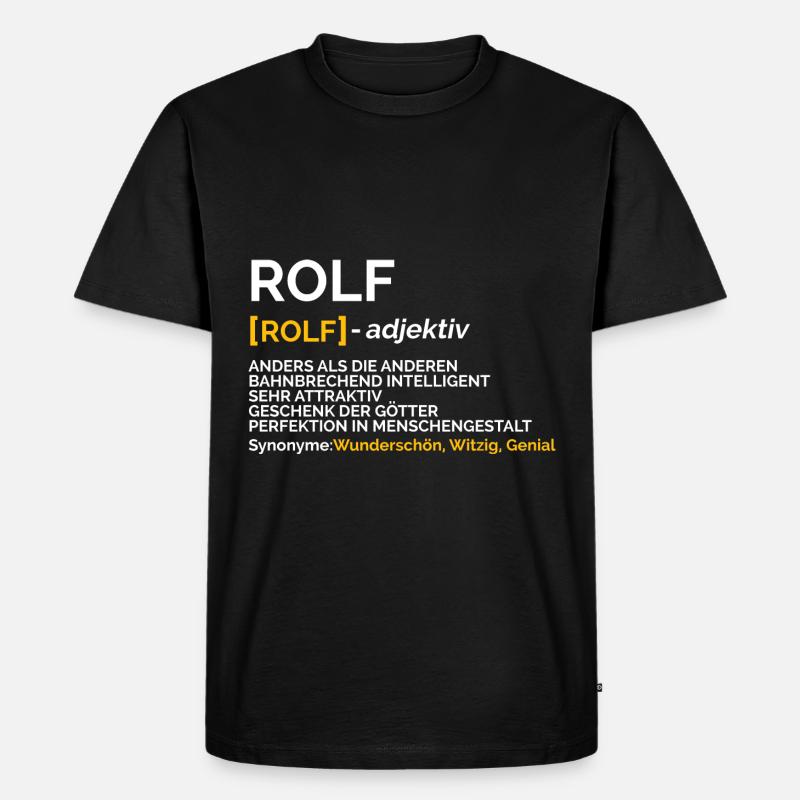 Rolf - Männer Premium Bio T-Shirt - Schwarz