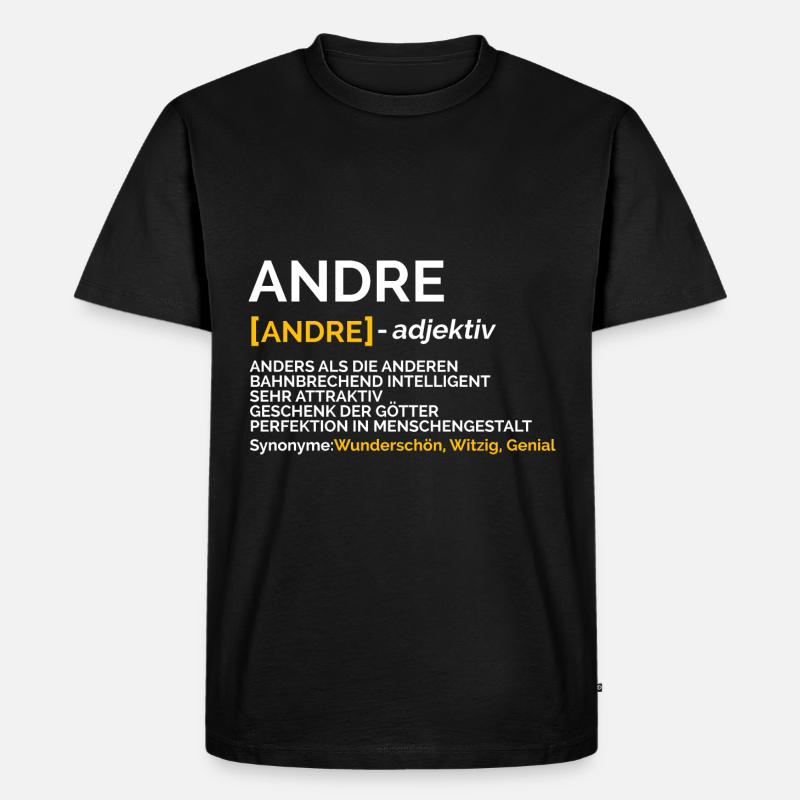 Andre - Männer Premium Bio T-Shirt - Schwarz