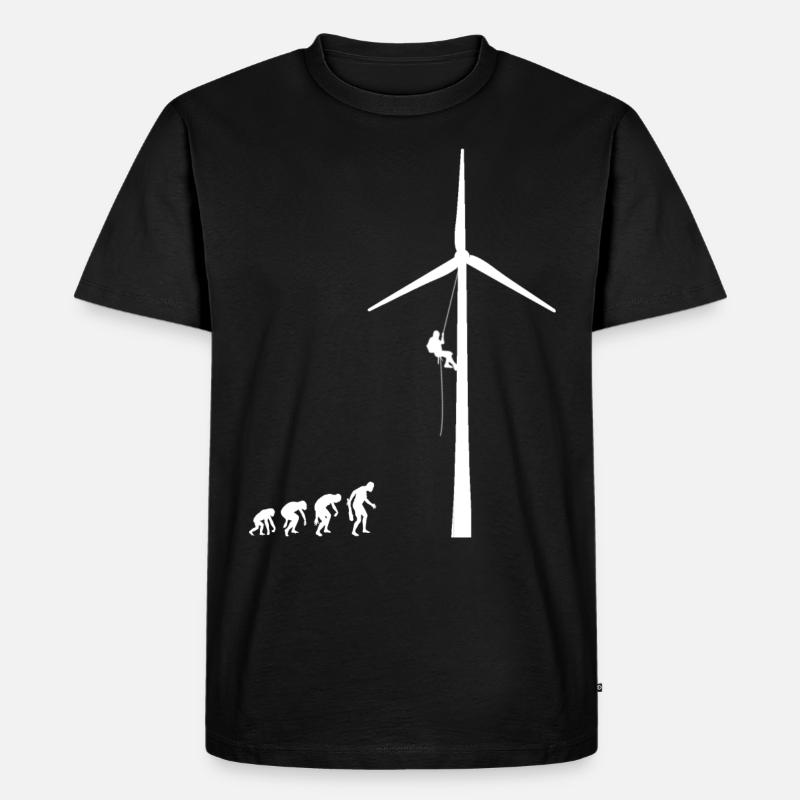 Windrad Mechaniker Systemelektroniker Windanlage - Männer Premium Bio T-Shirt - Schwarz