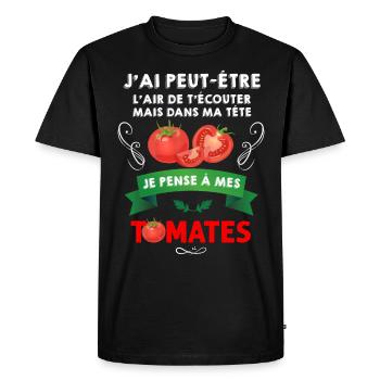 Jardin Tomate Idée Cadeau Humour Jardinage - T-shirt Premium bio Homme - noir - Devant - Nico (187cm)
