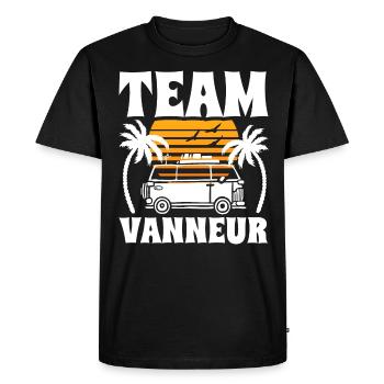 Team Vanneur Humour Camping Blagueur - T-shirt Premium bio Homme - noir - Devant - Nico (187cm)