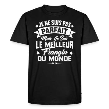Pas parfait mais le meilleur frangin du monde - T-shirt Premium bio Homme - noir - Devant - Nico (187cm)