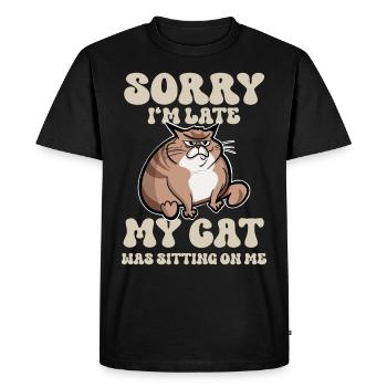 Cat Funny Saying - Men's Premium Organic T-Shirt - black - Front - Nico (187cm)